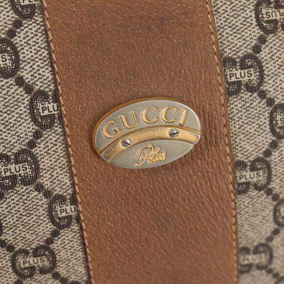 GUCCI GG Plus Supreme Boston Bag Pvc Beige Gold - Picture 14 of 16